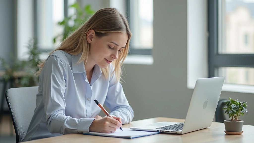 Профессиональный рабочий стол с ноутбуком и учебными материалами для изучения техник памяти