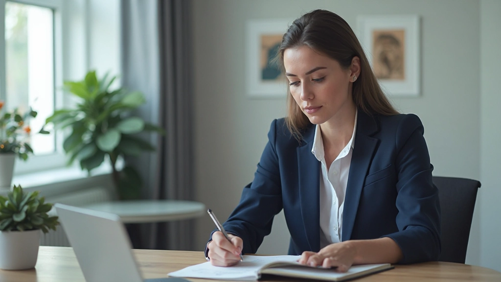 Профессионал работает с ноутбуком, изучая техники запоминания в современном офисе